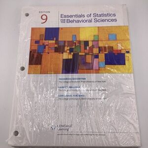 Cengage Learning Essentials of Statistics for the Behavioral Sciences Textbook
